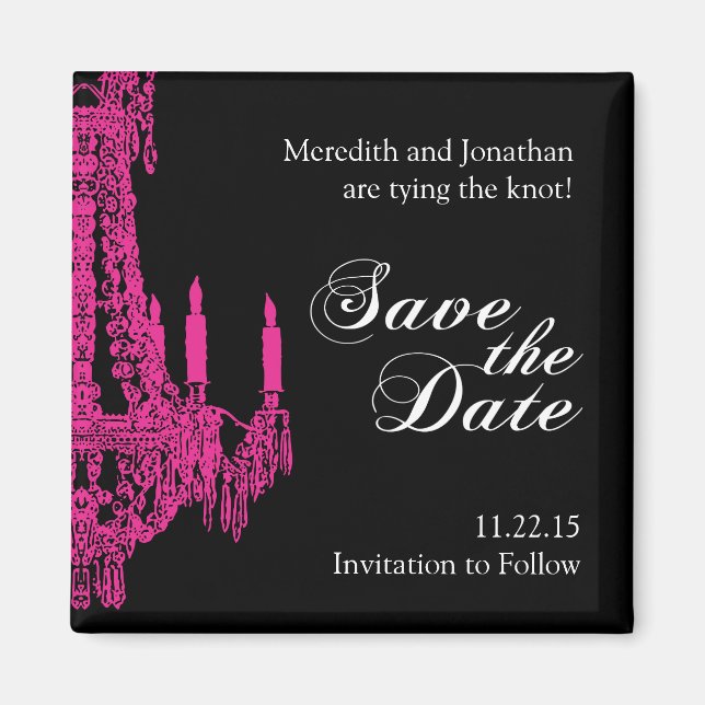 Chandelier Save the Date Magnet (Front)