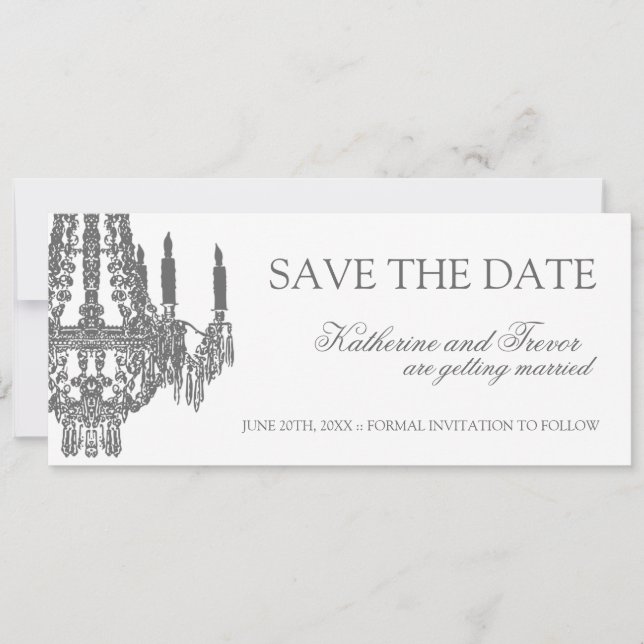 Chandelier Save the Date Wedding Invitation (Front)