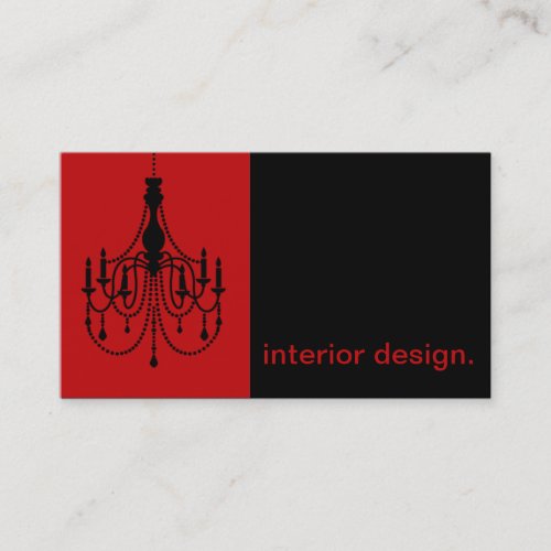 Chandelier Silhouette Icon _ interior design Business Card