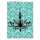 Chandelier Silhouette Teal Damask (Front)