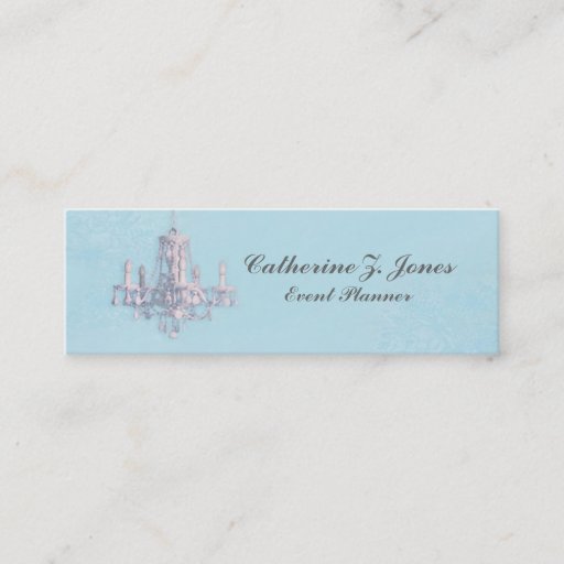 Customizable Chandelier Skinny Business Card - Blue