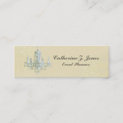 Customizable Chandelier Skinny Business Card - Cream