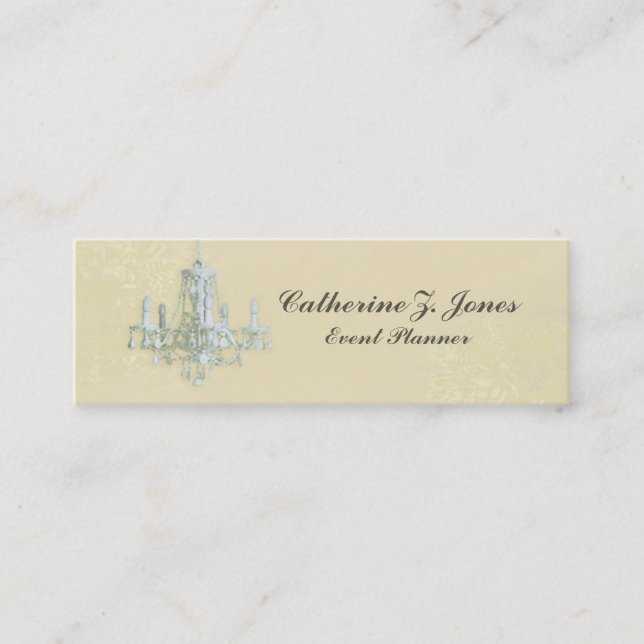 Chandelier Skinny Business Card - Cream (Front)