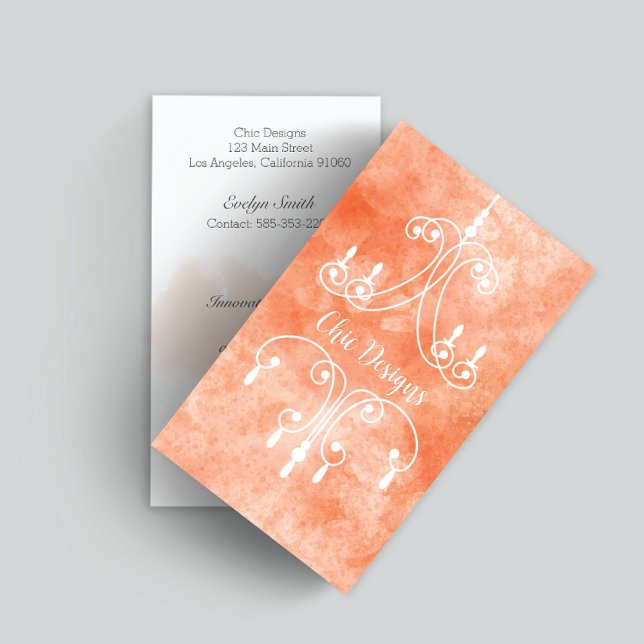 Chandelier Watercolor Designer Business Card (Creator Uploaded)