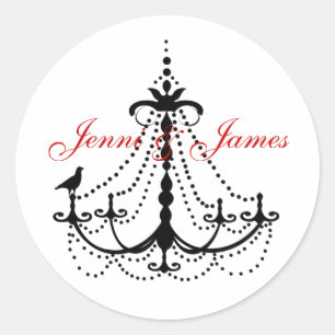 Chandelier Wedding Favour Stickers