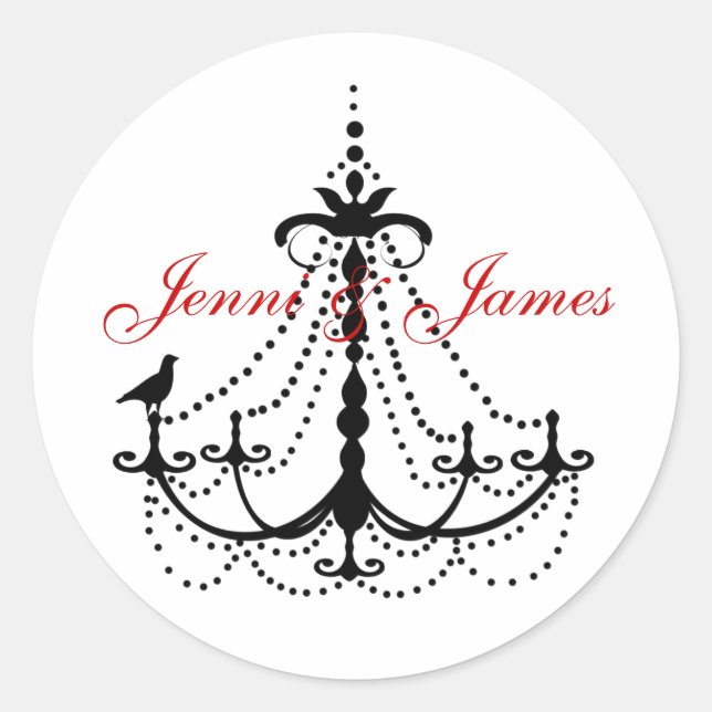Chandelier Wedding Favour Stickers (Front)