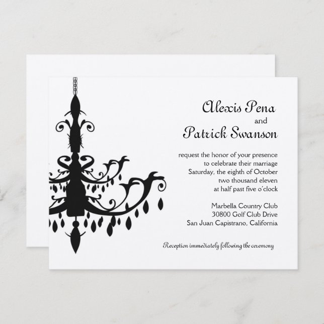 Chandelier Wedding invitation (Front/Back)