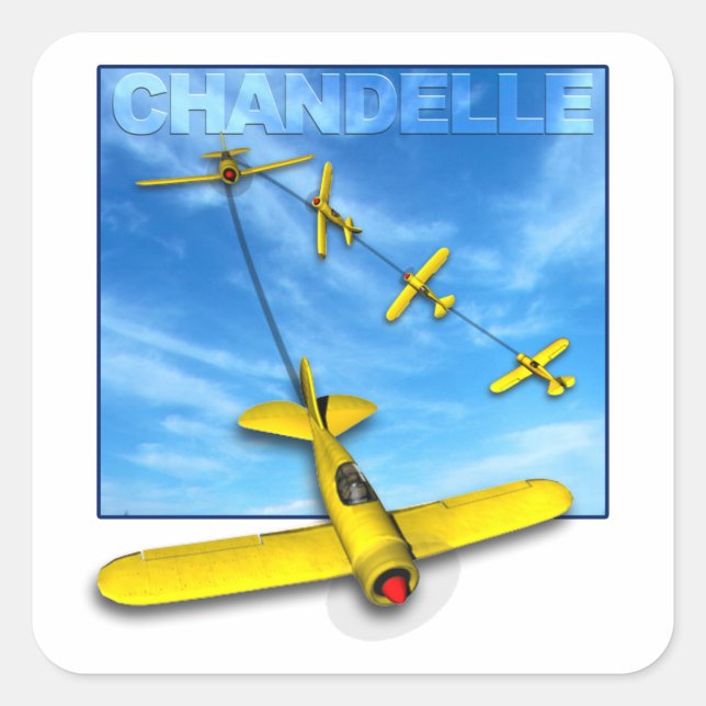 Chandelle Aerobatic maneuver with Airplane Square Sticker (Front)