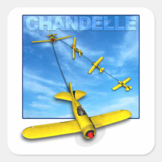 Chandelle Aerobatic maneuver with Airplane Square Sticker