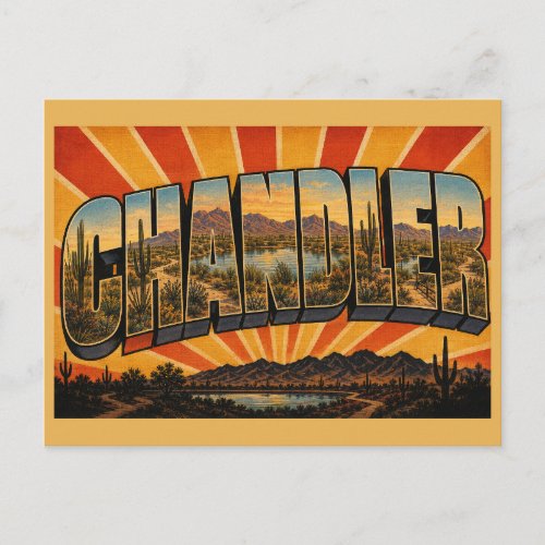 Chandler Arizona Desert Wetland Oasis Art Postcard