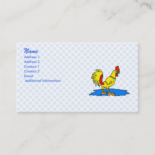 Customizable Chandler Chicken Business Cards