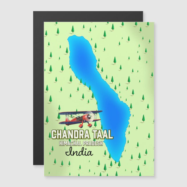 Chandra Taal Himachal Pradesh Indian lake map (Front/Back)