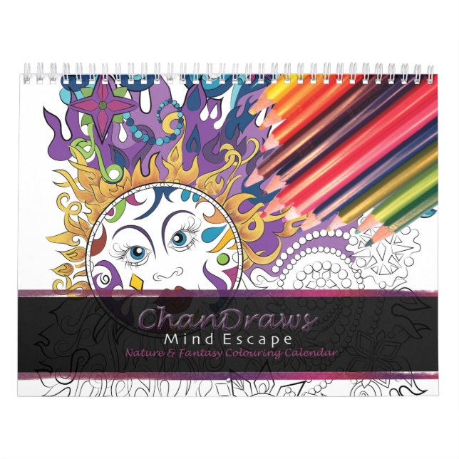 ChanDraws Adult colouring calendar (Cover)
