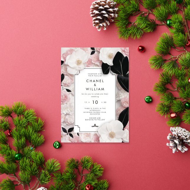 luxury Chanel-inspired ケース付き プレート インビテーション シャネル Foil Zazzle | Invitation その他