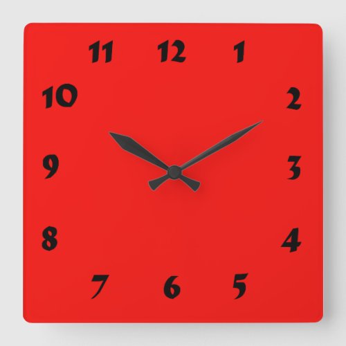 Changable Numbered Neon Bright Red Clock