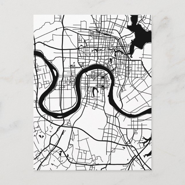 Changde China City Map Postcard (Front)