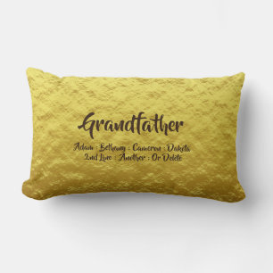 Change Add Names Grandfather Grandchildren Names Lumbar Pillow
