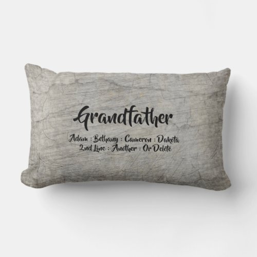 Change Add Names Grandfather Grandchildren Names Lumbar Pillow