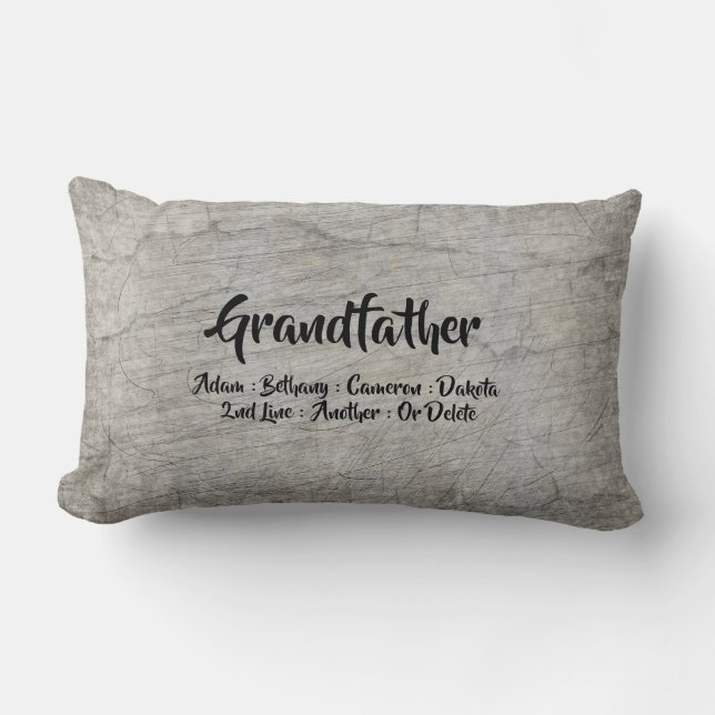 Change Add Names Grandfather Grandchildren Names Lumbar Pillow (Front)