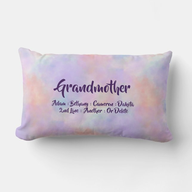 Change Add Names Grandmother Grandchildren Names Lumbar Pillow (Front)