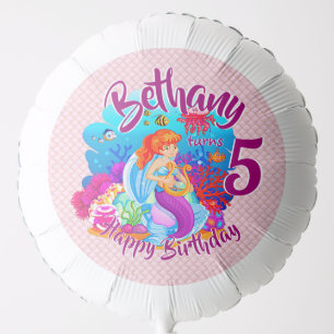 Change Age Name Mermaid Birthday Party Personalize Balloon
