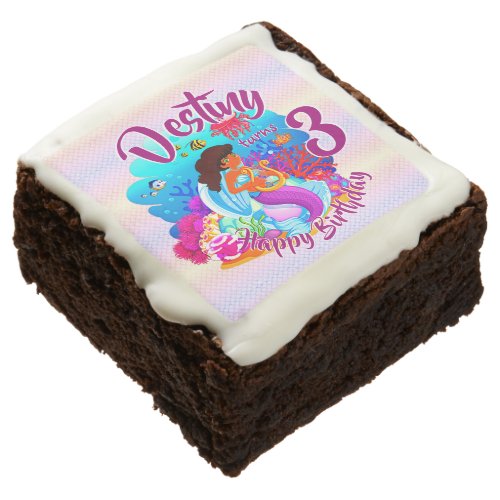Change Age Name Mermaid Birthday Party Personalize Brownie