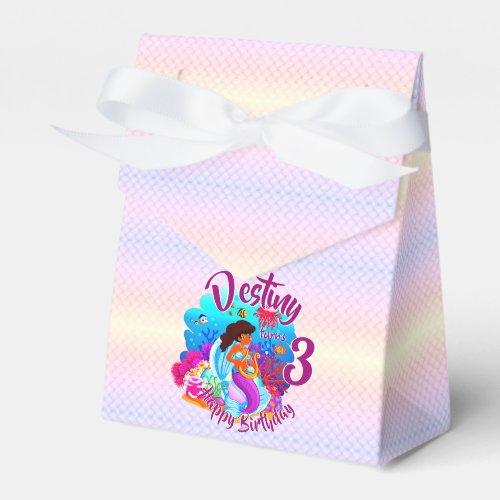 Change Age Name Mermaid Birthday Party Personalize Favor Boxes
