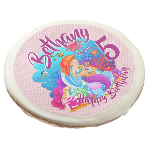 Change Age Name Mermaid Birthday Party Personalize Sugar Cookie