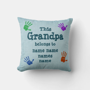 Change ALL Names - This Grandpa belongs to Throw Pillow