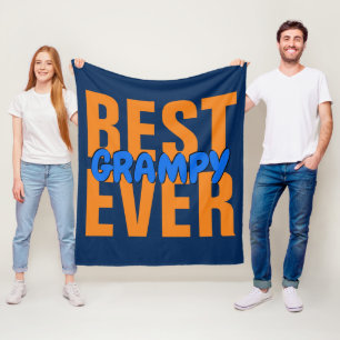 Change ALL Text BEST Grandpa Word Name EVER Fleece Blanket