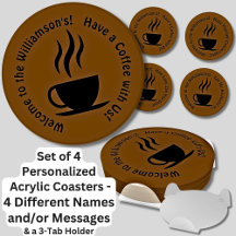 Change ALL Text Names Messages, Coffee Set 4 Round