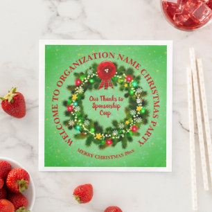 Change ALL Text Organization Christmas Paper Dinner Napkins