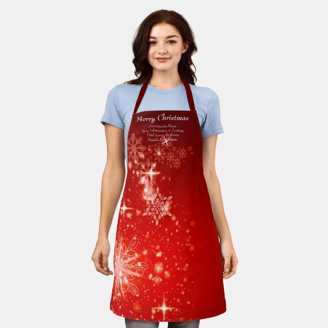 Change ALL Text Organization Christmas Party Apron (Worn)