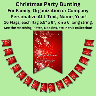 Change ALL Text Organization Christmas Party Bunting Flags