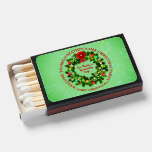 Change ALL Text Organization Christmas Party  Matchboxes