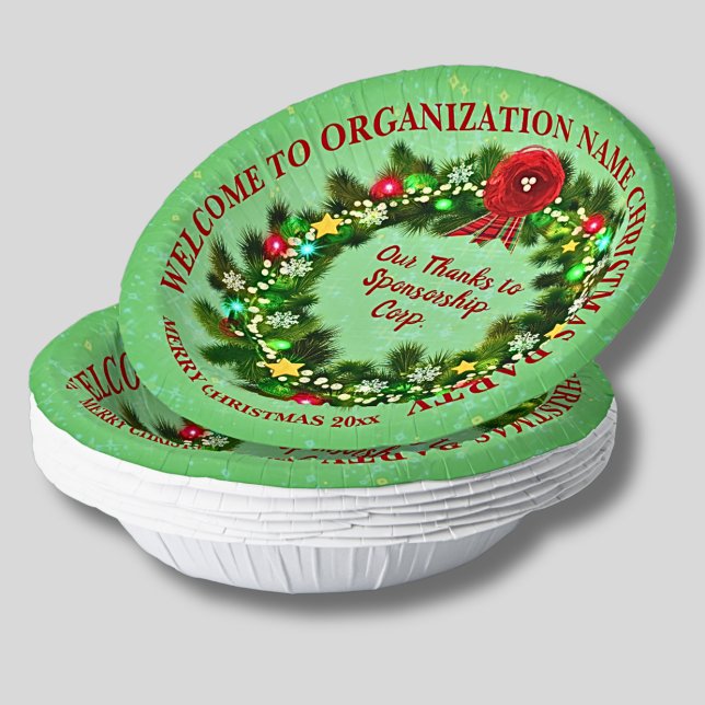 Change ALL Text Organization Christmas Party  Paper Bowls (Creator Uploaded)