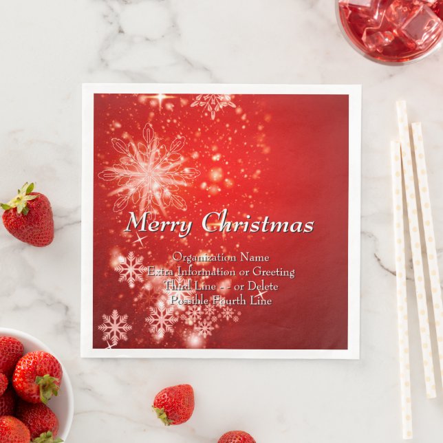 Change ALL Text Organization Christmas Party Paper Dinner Napkins (Insitu)