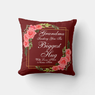 Change ALL TEXT  Send Biggest Hug for Mom Grandma  Throw Pillow