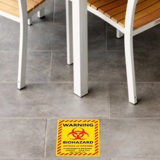 Change ALL TEXT Warning Red Yellow Biohazard Sign Floor Decals