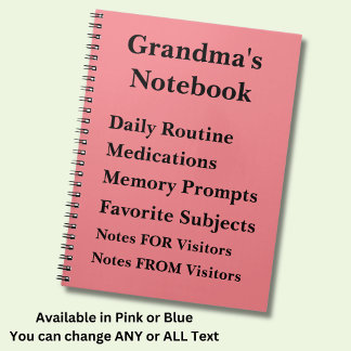 Change ANY Text - Grandmother Dementia Notebook