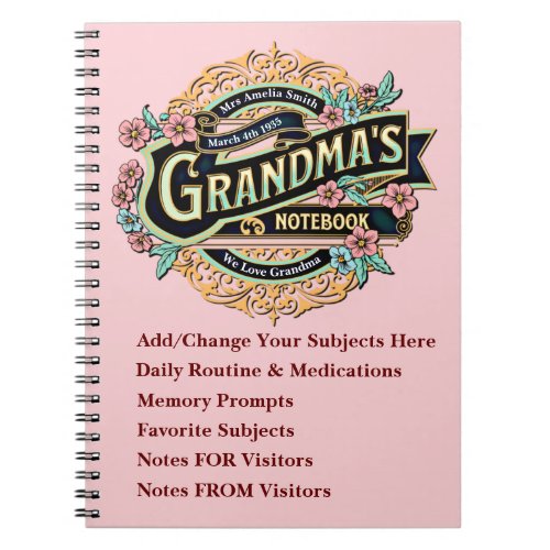 Change ANY Text _ Grandmother Dementia Notebook   