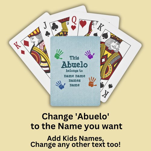 Change ANY Text _ This Abuelo Belongs to Poker Cards