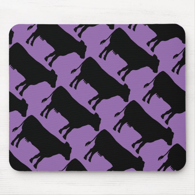 Change Background Black Cow Mouse Pad (Front)