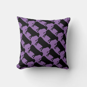 Change Background Black Cow Throw Pillow