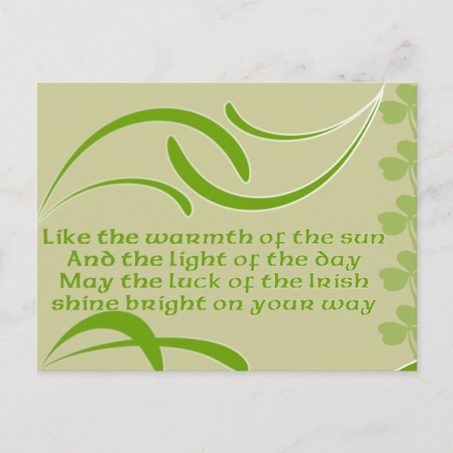 Change background color-Irish Blessing Postcard (Front)