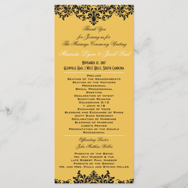 Change Background Color Wedding Program (Front)