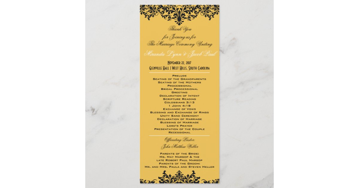 Change Background Color Wedding Program | Zazzle.com