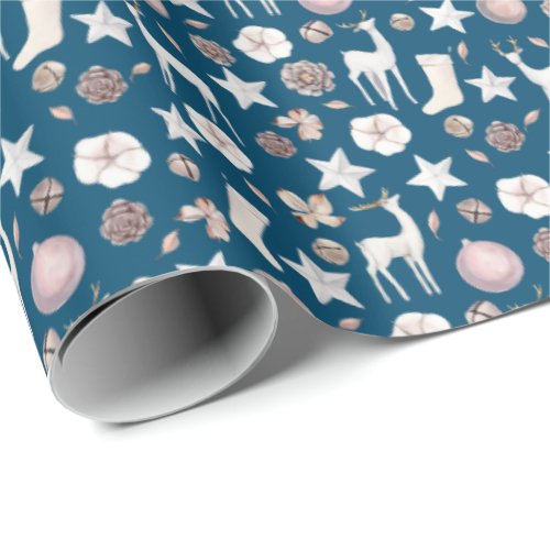 Change Background Color _ Whimsical Retro Deer Wrapping Paper