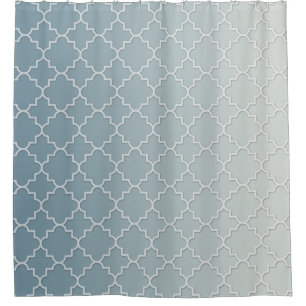 CHANGE BACKGROUND Shaded Quatrefoil Motif Pattern Shower Curtain
