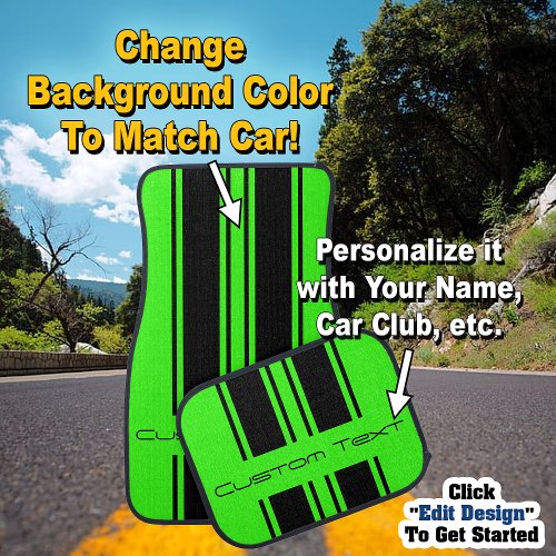 Change Background To Match Car _ Black Stripe Car Floor Mat